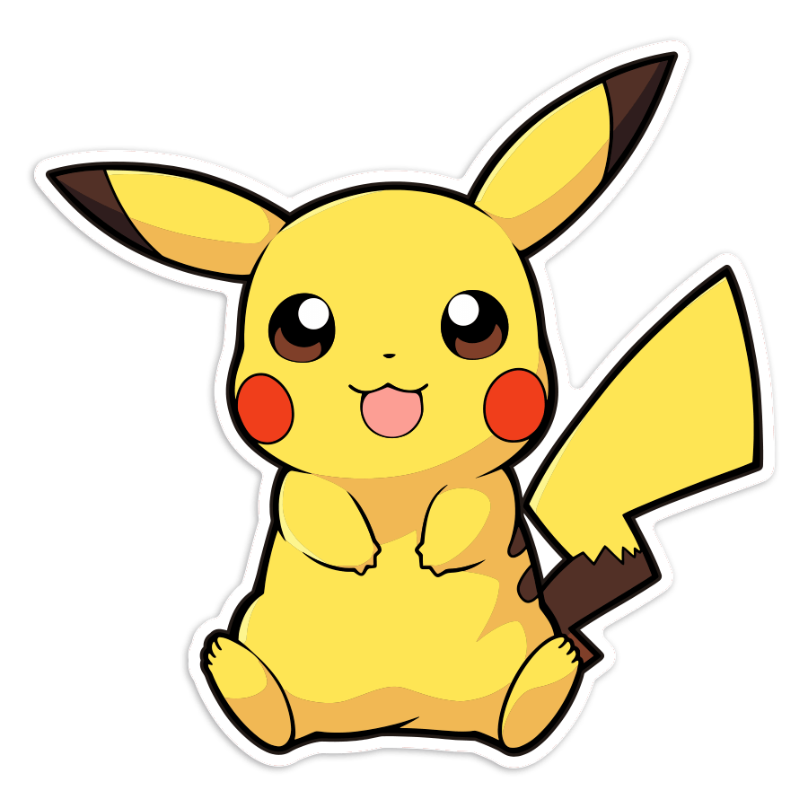 pegatinas coches motos pikachu sentado kawaii pokemon
